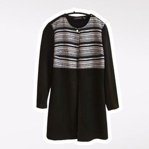 SOLD - Ivanka Trump Faux Suede Long Black Overcoat